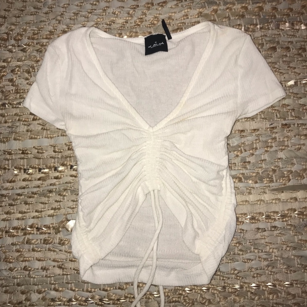 White Crop Top With Adjustable Strings - image 1